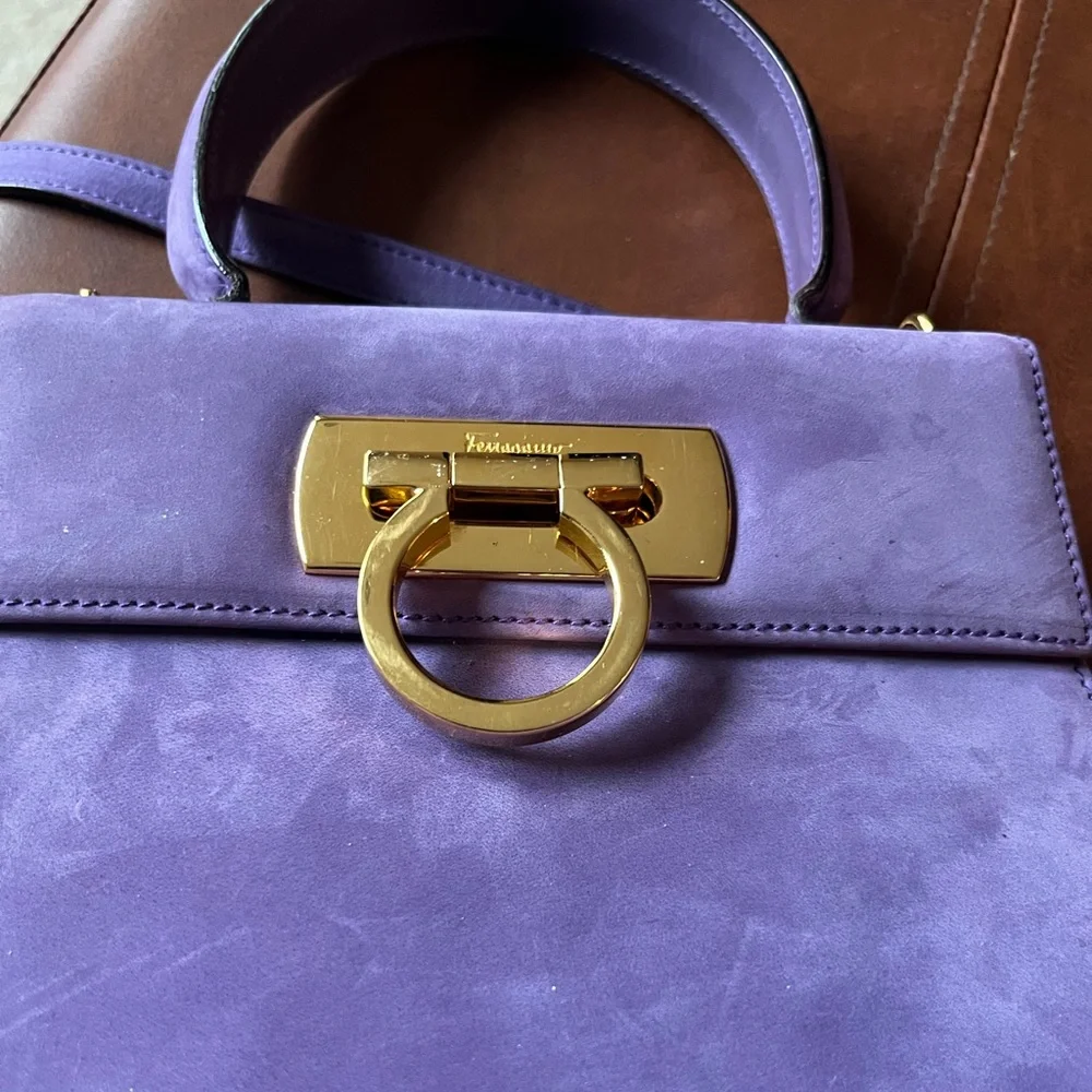 Authentic Salvatore Ferragamo Suede Purse - Picture 14 of 16